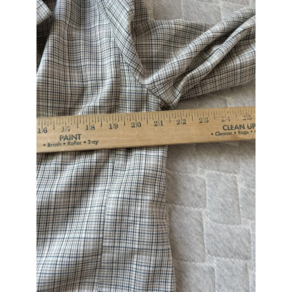 Free People Blazer Womens Medium Gray Plaid Double Breasted Relaxed‎ Longline